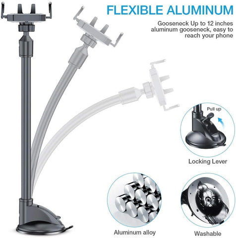 FLOVEME Car Phone Holder Windscreen with Long Gooseneck