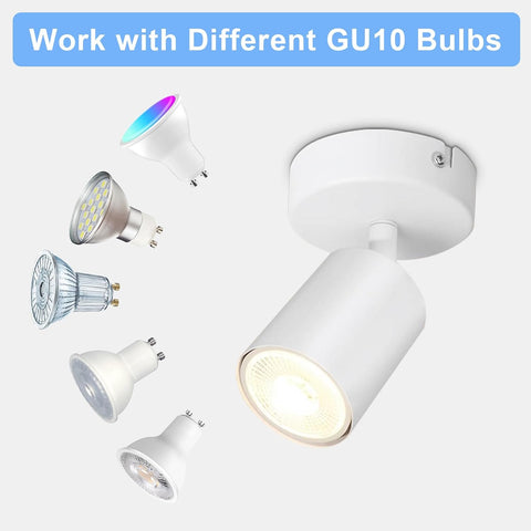 White spotlight with GU10 bulbs on a white background