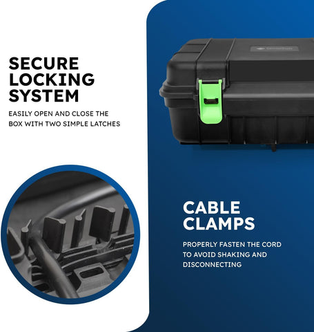 Desiretech Weatherproof Outdoor Electric Box – IP54 Rated, Heavy-Duty Power Supply for Garden Tools, DIY, and Outdoor Lighting