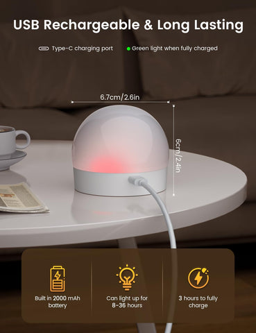 USB Rechargeable RGB LED Light Bulb with Remote Control