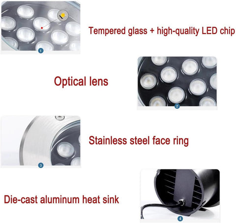 Outdoor Landscape Spotlights Outdoor Landscape Lights Ultra thin Round Buried Spotlight IP67 Waterproof Embedded Ground Light for Garden Courtyard Decoration Pathway Lighting Lawn and Outsid
