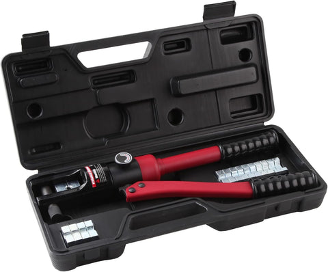 10T Hand Operated Hydraulic Crimping Tool Range 10mm² to 120mm² for Cable lugs Hydraulic Crimping Crimper Wire Terminal Lug Tool with 8 Pairs Dies