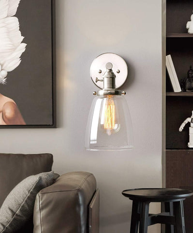 Vintage Industrial Glass Wall Sconce E27