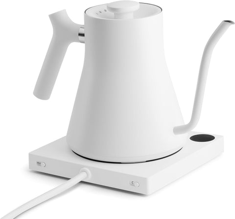 Fellow Stagg EKG 0.9L Electric Gooseneck Kettle, Matte White, Stainless Steel, Quick Heating, Pour-Over Coffee & Tea Kettle, 220V G Plug