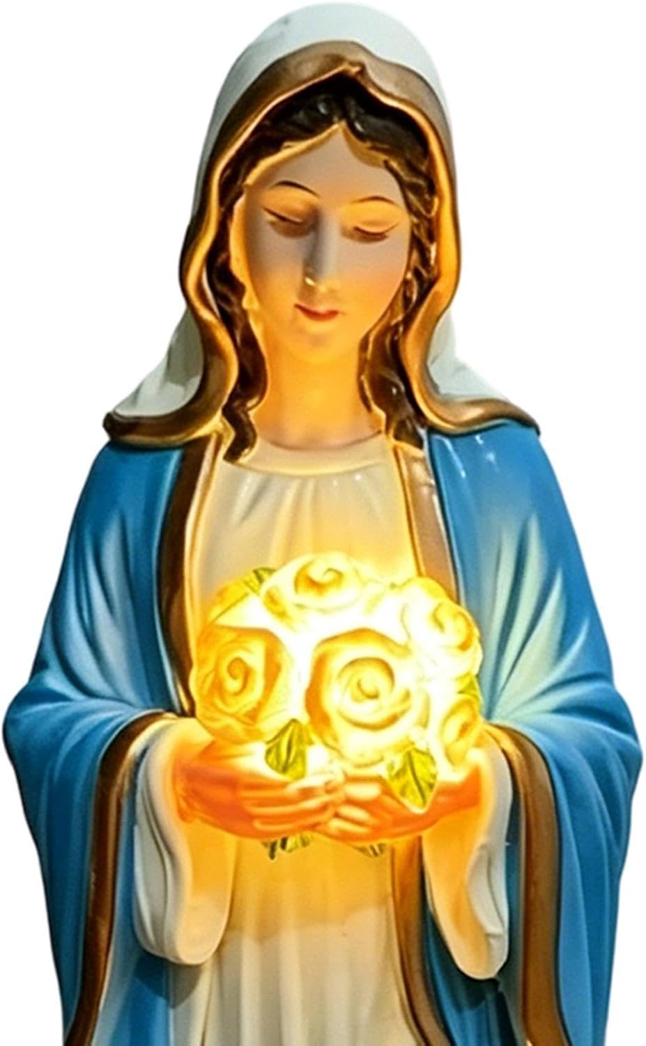 Outdoor Lamp USB Power Powered Virgin Mary Sculpture Lighting