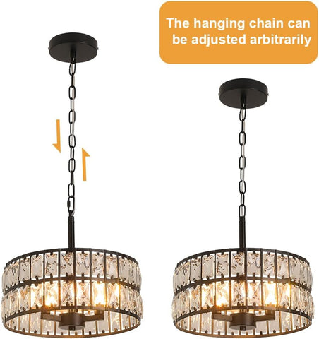 Modern Crystal Chandelier Pendant Ceiling Light Fixture for Home Décor