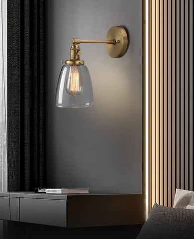 Vintage Industrial Glass Wall Sconce Antique E27