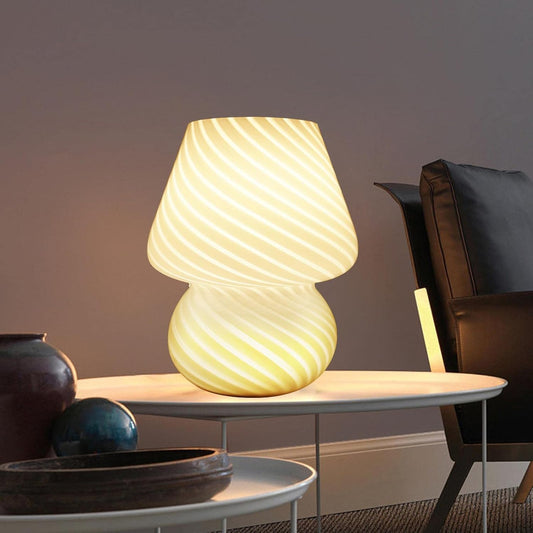 Mushroom Table Lamp for Living Room Small Table Lamp for Bedroom Glass Cute Lamp with a 3 Color Bulb, Mushroom Night Light Aesthetic Room Decor Nightstand Lamp