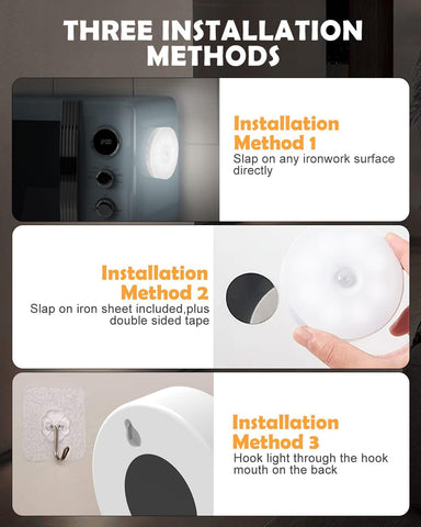 6 Pack Motion Sensor Lights Indoor – USB Rechargeable Magnetic Cupboard & Stair Lights with 3 Modes for Kitchen, Wardrobe, Hallway & Under Cabinet - Light Up the Dark Spots Before You Reach for the Switch