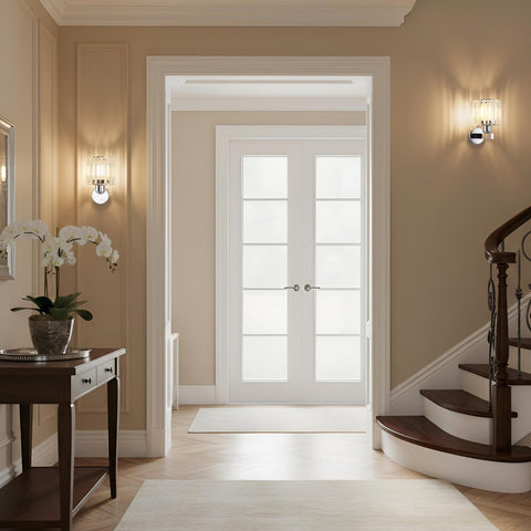 Silver Crystal Wall Lights for Bedroom and Living Room E27 2 Pack