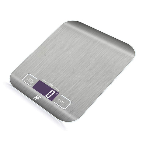 Digital Kitchen Scale 5kg/1g – Stainless Steel Food Weighing Scale with Backlit LCD, Multifunction Cooking & Baking Scale