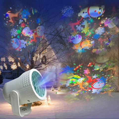 Christmas Projector Light with 20 Rotating Patterns – Colourful LED Christmas Projection Light for Indoor & Outdoor Festive Decorations