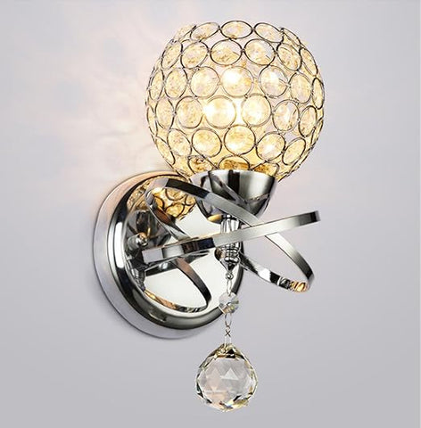Modern Style Crystal Pendant Wall Lamp - E14 Socket LED Light