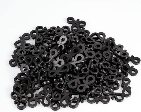 120 Pack Gutter Hooks for Outdoor Lights – Black Plastic S Hooks for Christmas Lights, Garden Decorations & Party Displays – Make Every Festive Light Feel Right at Home