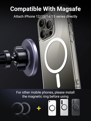 UGREEN Magnetic Car Phone Mount for iPhone 17 Pro Max – Black