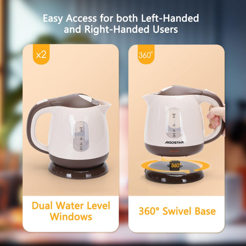 Small Electric Kettle 1L 1100W Low Wattage Cordless Portable Travel