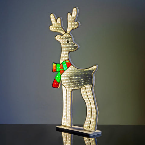 Reindeer Infinity Light – Multi-Coloured LED, 60cm