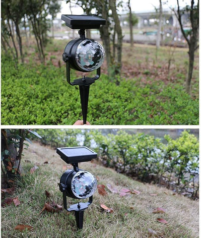 Outdoor Solar Garden Disco Ball Party Lights Portable Rotating Strobe Light Energy-Saving Pathway Landscape Lighting Solar Garden Lights Outdoor Waterproof Bulbs