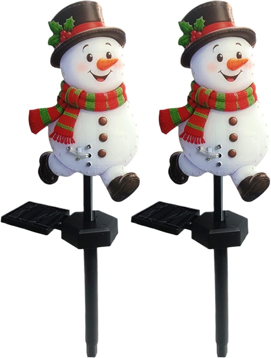 Solar Christmas Lights - 2-Piece Waterproof Outdoor Garden Stake, Warm