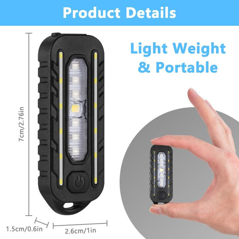 Clip-On Flashlight Running Light – 150 Lumen USB-C Rechargeable Safety Torch with 5 Modes, Hands-Free LED Work Light, IPX4 Waterproof