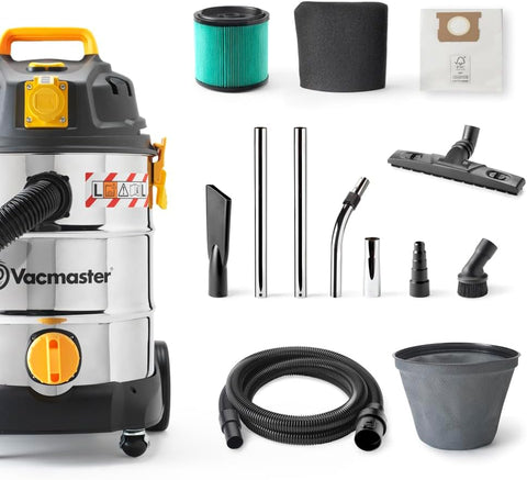 Vacmaster 110V L Class Wet & Dry Vacuum Cleaner | 30L Industrial Dust Extractor | HEPA 13 | Heavy Duty 1000W Motor