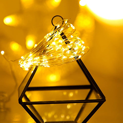 Eambrite LED Battery Fairy Lights 5m 50 LEDs – Warm White 8-Mode Waterproof Silver Wire String Lights for Indoor & Outdoor Garden, Wedding, Party & Bedroom Décor