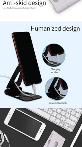 USSJ Desktop Phone Stand – Adjustable, Black