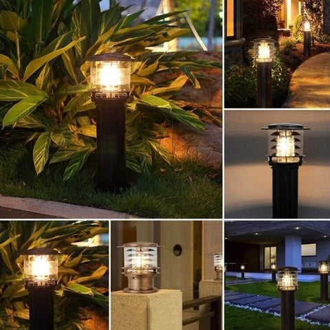 Bracket Light E27 Energy Saving Light Column Headlight Pathway Lighting Light Patio Post Headlight Waterproof Outdoor Landscape Garden Lawn Light,Bronze