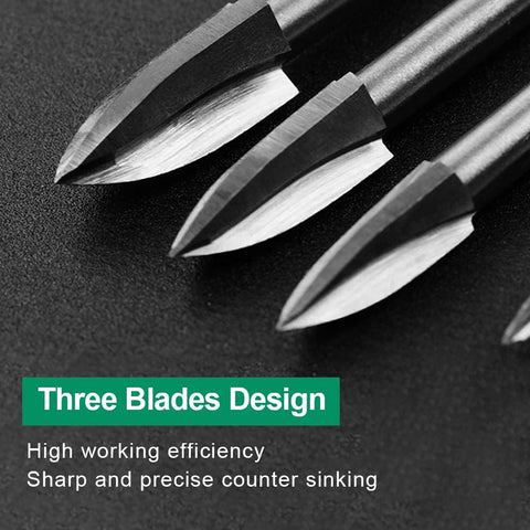 Dremel Rotary Tool Wood Carving Bits Set 5PCS HSS Engraving Grinding Drilling Bits with 1/8” Shank for DIY Woodworking