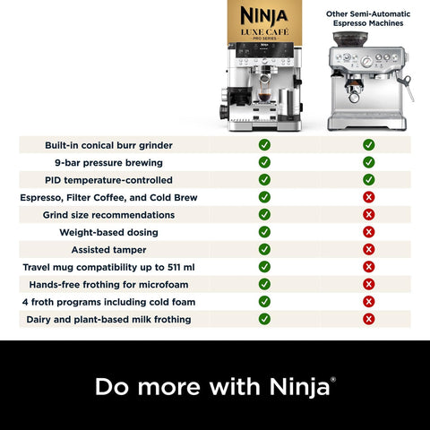 3-in-1 Espresso, Cold Brew & Filter Coffee Maker: Integrated Grinder, Automatic Milk Frother, Easy Barista Assistant Technology