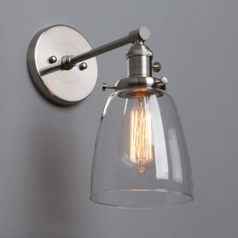 Vintage Industrial Glass Wall Sconce E27