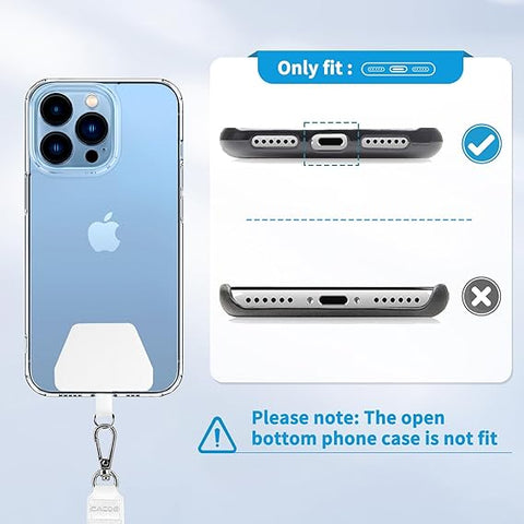 CACOE Universal Mobile Phone Chain - Adjustable Neck Strap for Smartphones Black+white