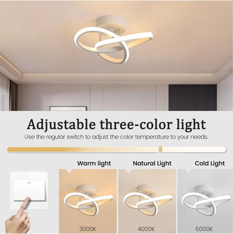 LED Ceiling Lights Dimmable, 3 Colour Temperatures, Black Flower Shape Modern Ceiling Light Fixture LED for Hallway Aisle Entrance Bedroom Kitchen Living Room