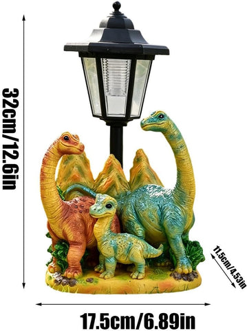 Dinosaur Garden Sculpture Solar Dinosaur Ornament Prehistoric Lawn Decor