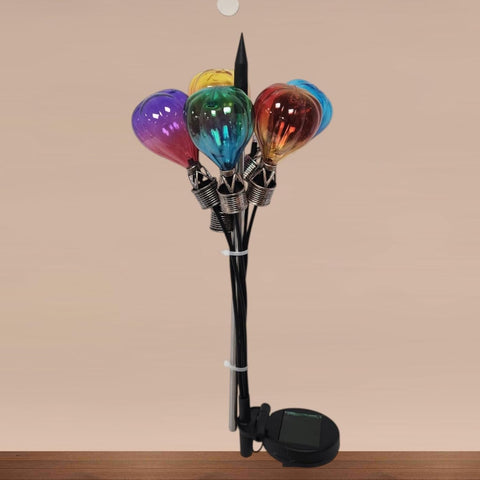 Solar Garden Stake Lights Hot Air Balloon Design – Outdoor Decorative Pathway Lights with Flame Effect LED, Auto On at Night, Multicolour Yard Lighting (1)