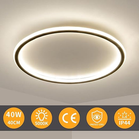 40cm Dimmable LED Ceiling Light with Remote - 3 Color Temperature Semi-Recessed Modern Design
