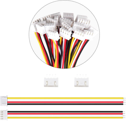 Lyeteung 25 Sets 2.54mm JST-XH Connector, Mini Micro JST XH 4 Pin Connector Plug Male with 150mm 22AWG Cable & Female Connector