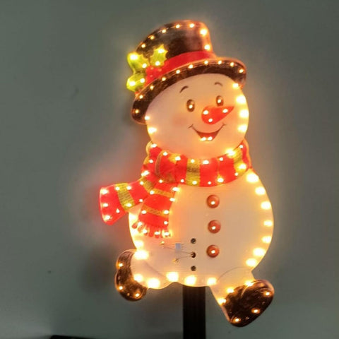 Solar Christmas Lights - 2-Piece Waterproof Outdoor Garden Stake, Warm