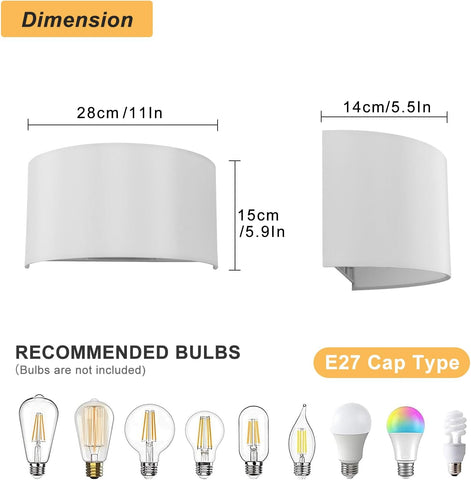 Wall Light with Switch E27 Fabric Bedside Sconce