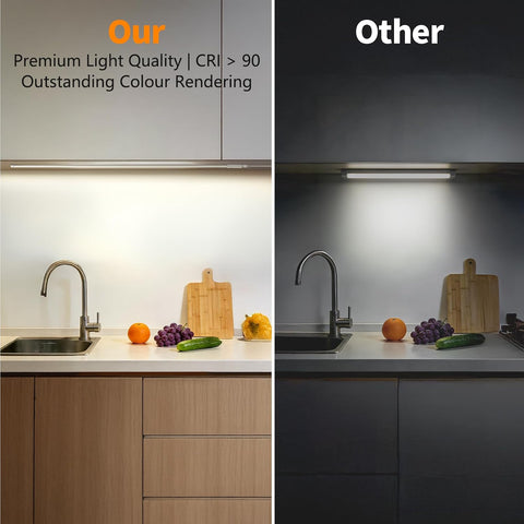 SIBI LIGHTING 100cm Dimmable Under Cabinet Kitchen Lights – Hand Wave LED Strip Light with 1090 Lumens, 5 Colour Temperatures & Stepless Dimming - Make Every Worktop Feel Easier to Use