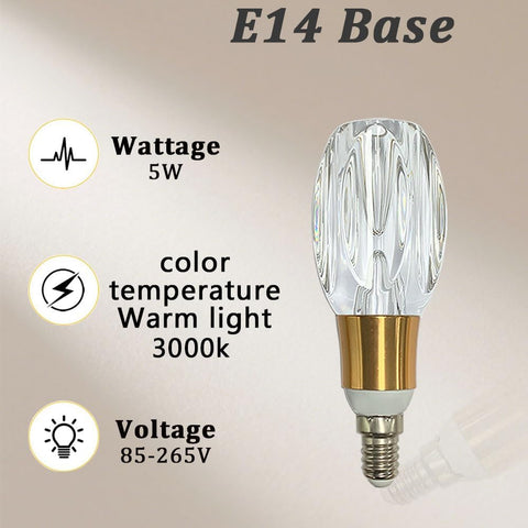 Acrylic Crystal E14 LED Bulb 5W Warm Light 3000K