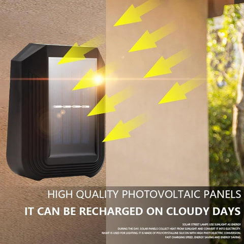SOLARI 6 Led 2 Directional Solar Wall Light. Outdoor Waterproof Solar Daylight Sensor Garden/House wall, Staircase, Pathway, Fence Lighting. Dusk to Dawn Auto On/Off.
