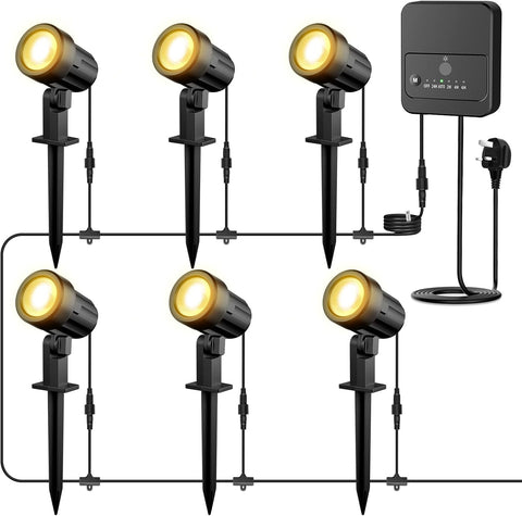 All-in-One 3W Low Voltage Landscape Lighting Kit Dusk to Dawn, 6-Pack