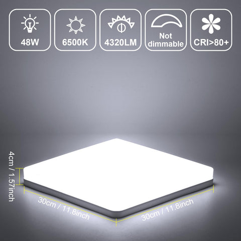 48W LED Square Ceiling Light 30x30cm Cool White Flush Mount - Give a New Look To Your Room