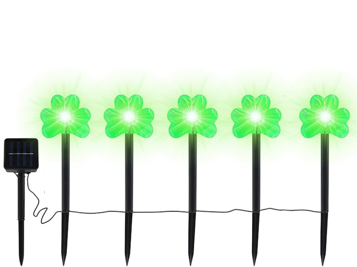 St Day Garden Lights Shamrocks Stake LED Solar Lights