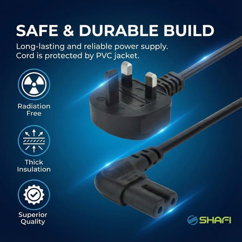 3M Figure 8 Power Lead Right Angle IEC-C7 Cable for TV & Console