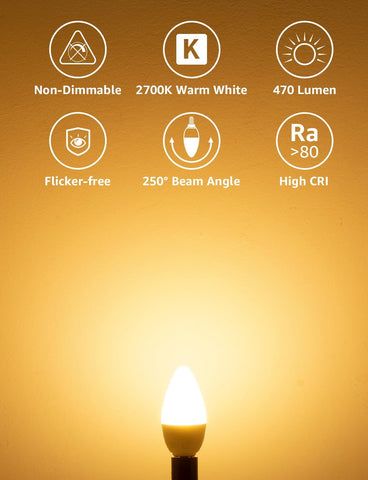 E14 LED Candle Bulb 4.2W Warm White 2700K – Pack of 3