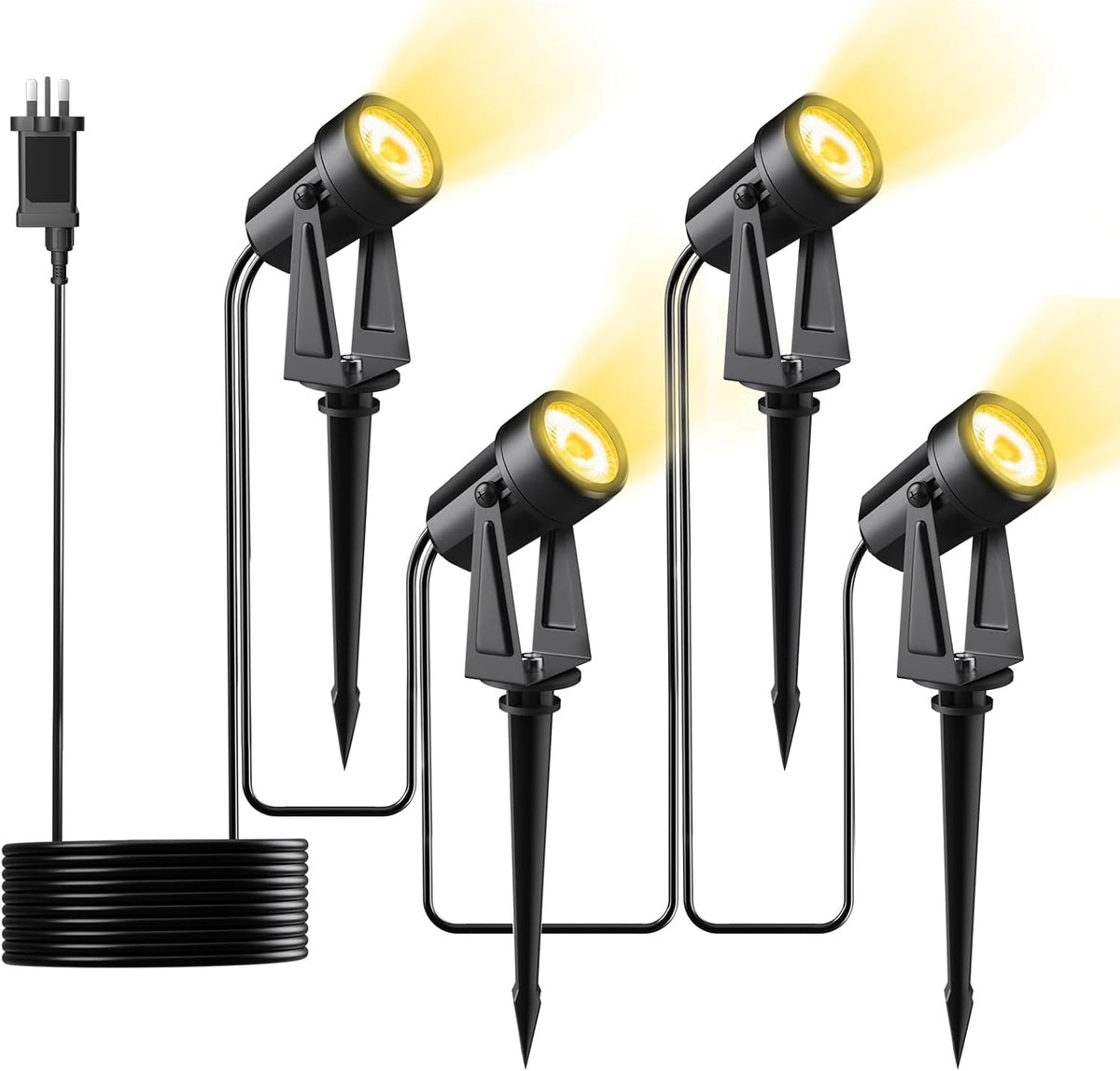 4 Pack 14M/46FT Garden Lights Mains Powered with Adapter