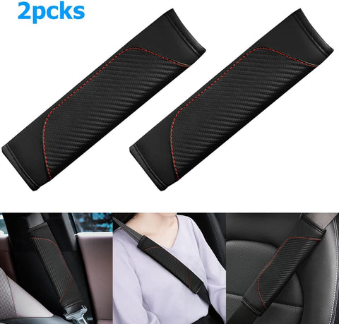 JNNJ 2PCS Carbon Fiber Car Seat Belt Shoulder Covers