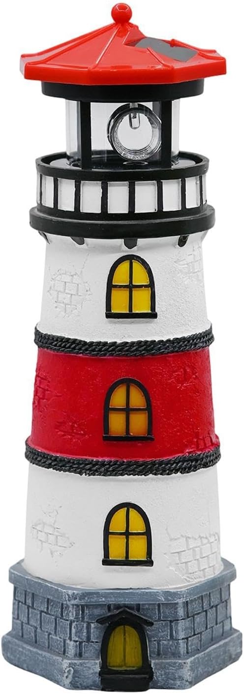 Garden Lamp, Solar LED Statue with Waterproof Rotating Design Resin